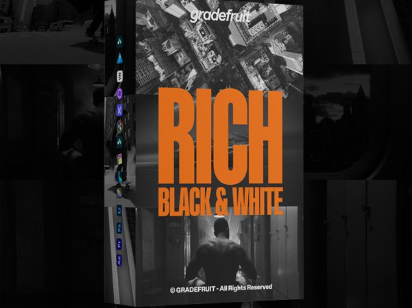 专业黑白调色LUT预设14款Rich Black and White风格 全软件兼容LR/PR/达芬奇视频照片 GradeFruit - Rich Black and White LUTs & LR Presets