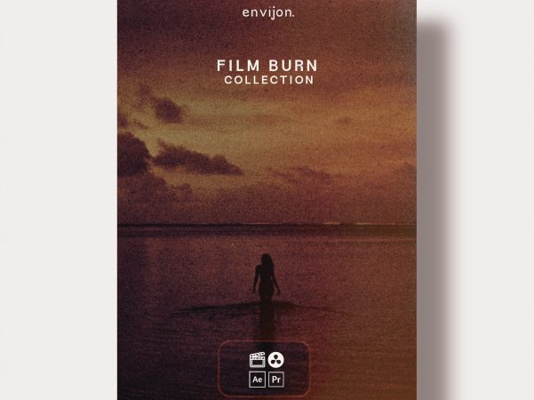 Envijon 真实胶片燃烧叠加素材 20个4K ProRes灼烧纹理转场 含音效 带齿孔选项 电影感特效 Film Burn Collection