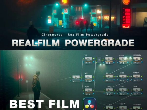 专业电影级达芬奇调色节点 逼真柯达胶片模拟复古滤镜预设Cinesource RealFilm Powergrade V2