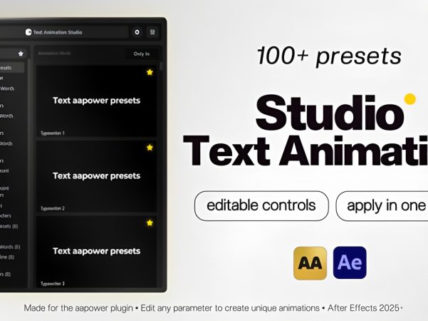 AE脚本100+文字标题动画预设MG排版弹跳字幕特效插件Studio Text